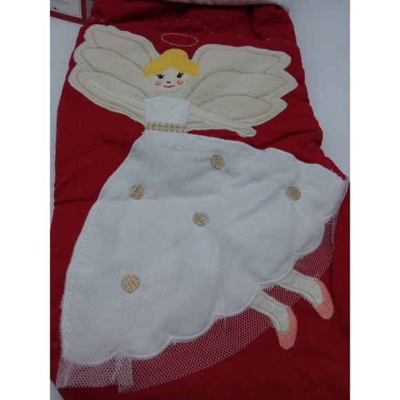 Pottery Barn Kids Mommy Angel White Gown Christmas Stocking Holiday Quilted Red - Picture 3 of 11